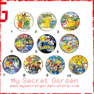 Pokemon ( Pikachu )  ポケモン Anime Pinback Button Badge Set 1a 0r 1b ( or Hair Ties / 4.4 cm Badge / Magnet / Keychain Set )